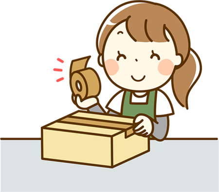 段ボールへ梱包。